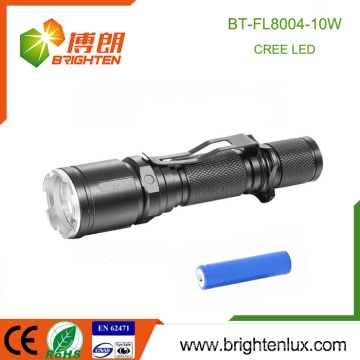 Factory Wholesale 1 * 18650 batterie alimentée High Lumen Super Bright Aluminium Army a conduit la lampe de poche tactile rechargeable pour pistolet